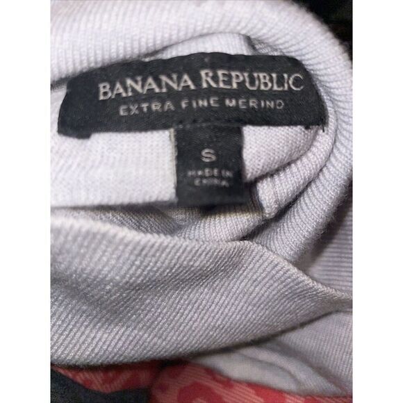 Banana Republic Merino Turtleneck Sweater Womens Small Thin Gray Highlighter - Picture 5 of 5